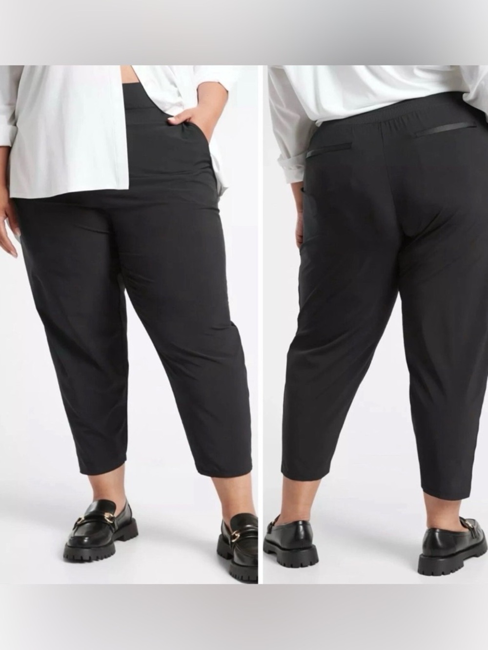 Athleta Women’s Nolita Slim Tapered Crop Pants Black Size Plus 24 NEW!